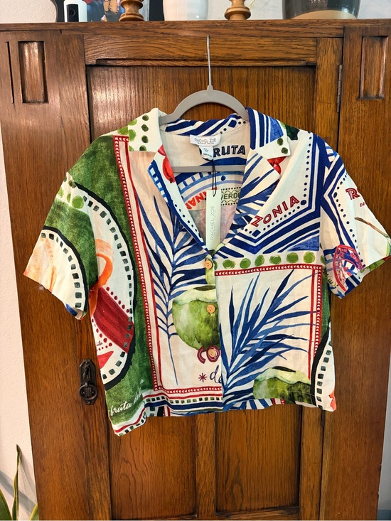 Rachel Zoe Tops - Rachel Zoe Tropical Print Button-Front Shirt in Multicolor